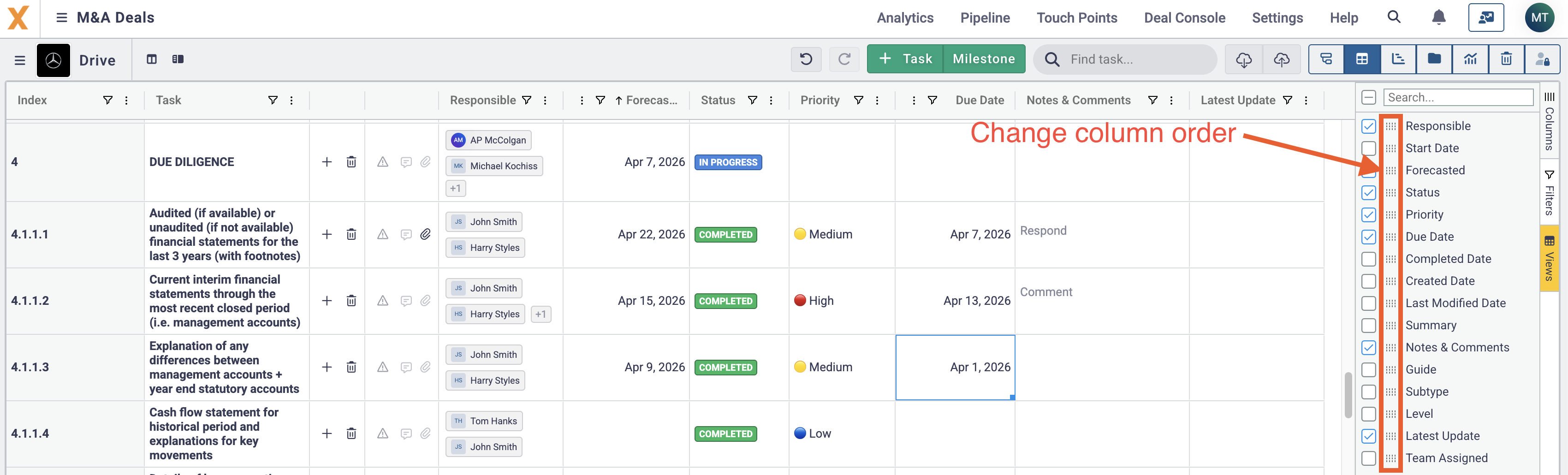 Grid View in Tasks