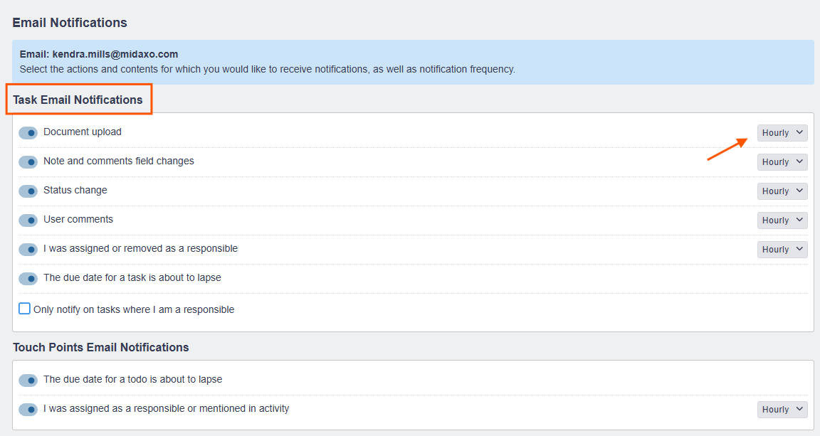 Tasks Notifications