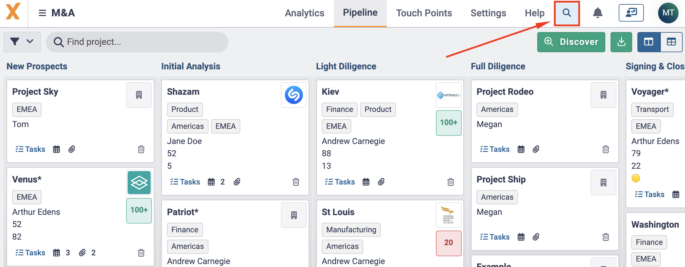 Cross-Process and Project Search for Project Documents